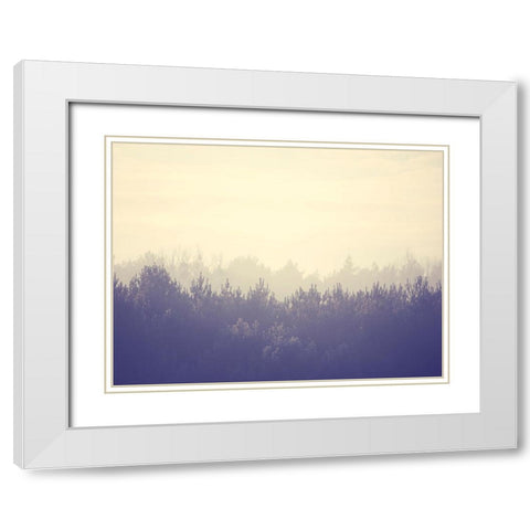 Trees 45 White Modern Wood Framed Art Print with Double Matting by Lee, Rachel