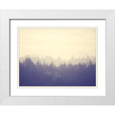 Trees 45 White Modern Wood Framed Art Print with Double Matting by Lee, Rachel