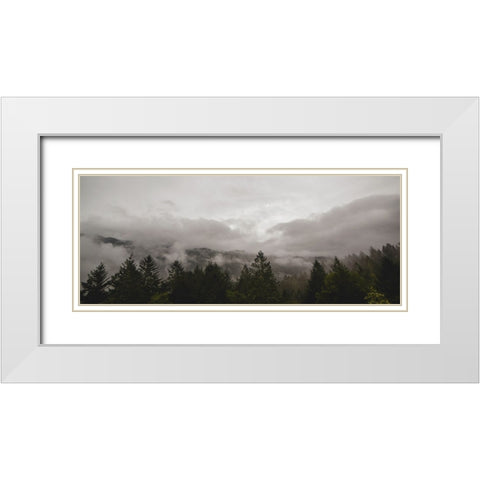 Trees 46 White Modern Wood Framed Art Print with Double Matting by Lee, Rachel