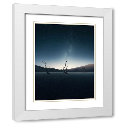 Trees 97 White Modern Wood Framed Art Print with Double Matting by Lee, Rachel