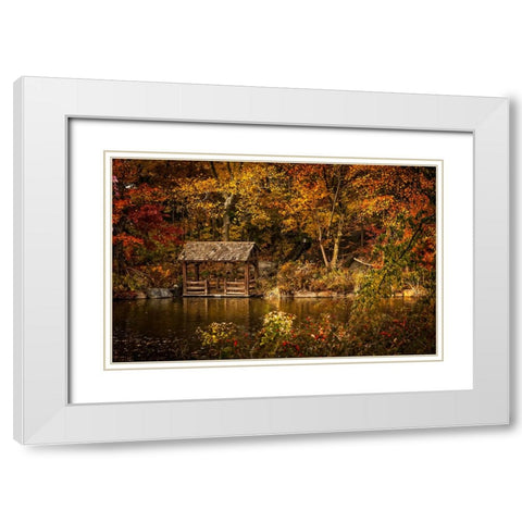 Trees And Water 2 White Modern Wood Framed Art Print with Double Matting by Lee, Rachel