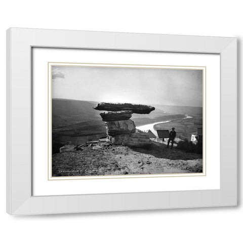 Umbrella Rock Lookout 1902 White Modern Wood Framed Art Print with Double Matting by Lee, Rachel