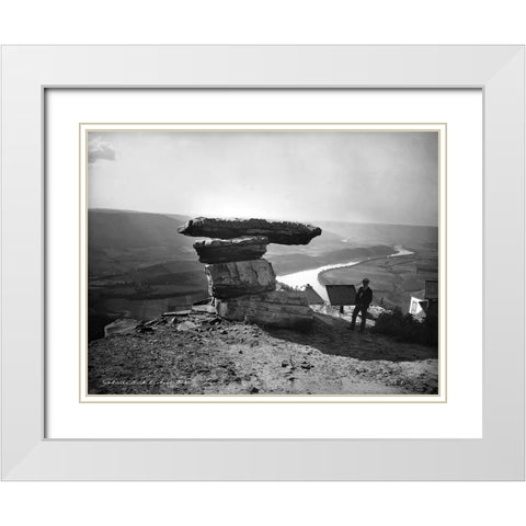 Umbrella Rock Lookout 1902 White Modern Wood Framed Art Print with Double Matting by Lee, Rachel