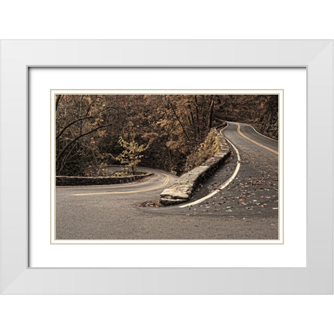 W Road 1 White Modern Wood Framed Art Print with Double Matting by Lee, Rachel