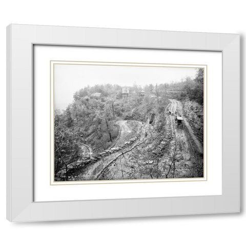 W Road Waldens Ridge 1902 White Modern Wood Framed Art Print with Double Matting by Lee, Rachel