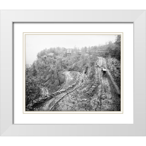 W Road Waldens Ridge 1902 White Modern Wood Framed Art Print with Double Matting by Lee, Rachel