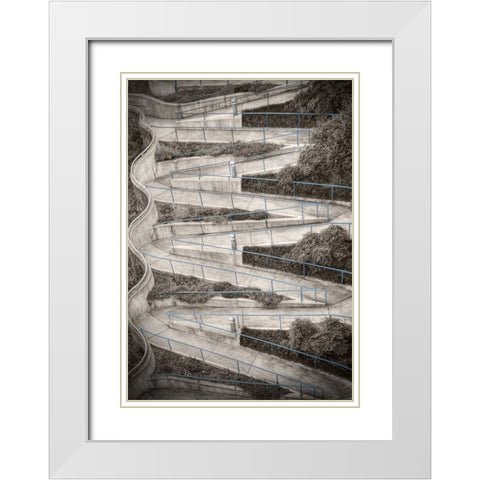 Walk My Way Natural White Modern Wood Framed Art Print with Double Matting by Lee, Rachel