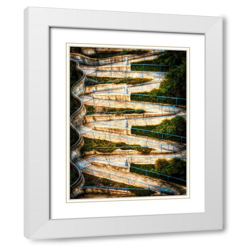 Walk My Way Saturation Vignette White Modern Wood Framed Art Print with Double Matting by Lee, Rachel