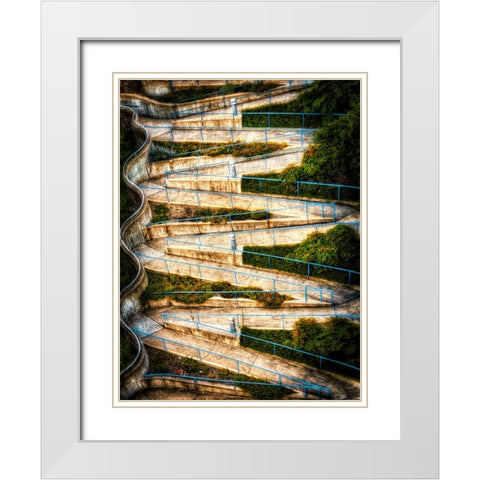 Walk My Way Saturation Vignette White Modern Wood Framed Art Print with Double Matting by Lee, Rachel