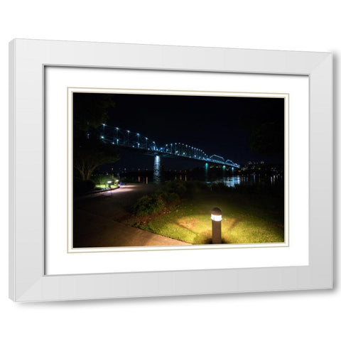 Walnut and Path Night White Modern Wood Framed Art Print with Double Matting by Lee, Rachel