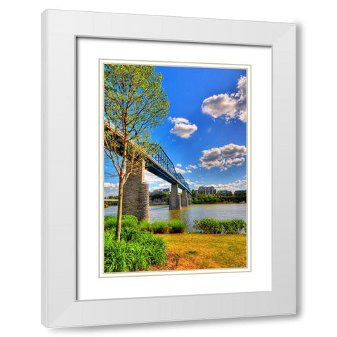 Walnut Bridge From Coolidge White Modern Wood Framed Art Print with Double Matting by Lee, Rachel