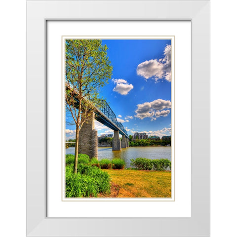 Walnut Bridge From Coolidge White Modern Wood Framed Art Print with Double Matting by Lee, Rachel