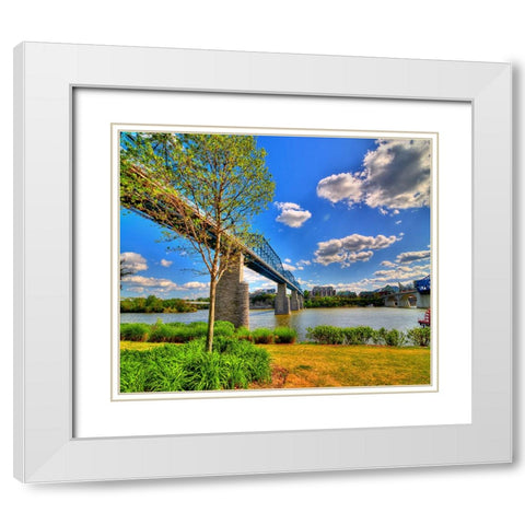 Walnut Bridge From Coolidge Horizontal White Modern Wood Framed Art Print with Double Matting by Lee, Rachel