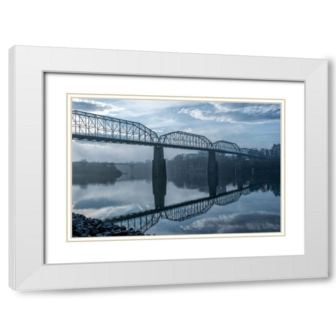 Walnut Early Light White Modern Wood Framed Art Print with Double Matting by Lee, Rachel