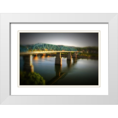 Walnut From Hunter White Modern Wood Framed Art Print with Double Matting by Lee, Rachel