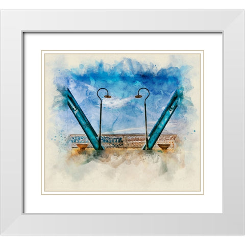 Walnut Love Watercolor White Modern Wood Framed Art Print with Double Matting by Lee, Rachel