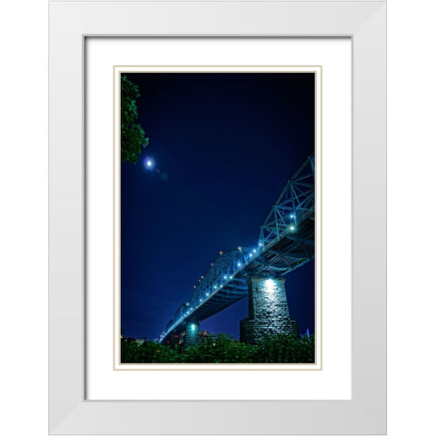 Walnut Moonstruck White Modern Wood Framed Art Print with Double Matting by Lee, Rachel