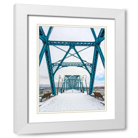 Walnut Snow White Modern Wood Framed Art Print with Double Matting by Lee, Rachel