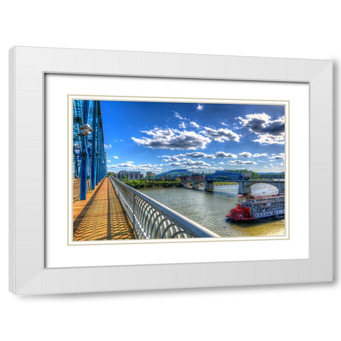 Walnut To Lookout White Modern Wood Framed Art Print with Double Matting by Lee, Rachel