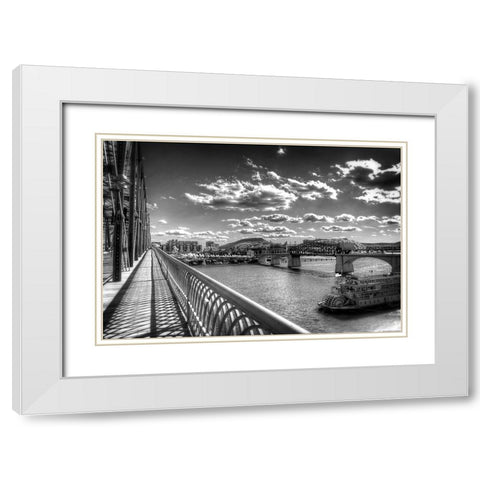 Walnut To Lookout BW White Modern Wood Framed Art Print with Double Matting by Lee, Rachel