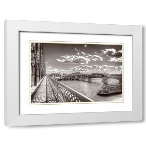 Walnut To Lookout Sepia White Modern Wood Framed Art Print with Double Matting by Lee, Rachel