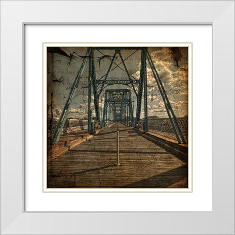Walnut Walk Letter Texture White Modern Wood Framed Art Print with Double Matting by Lee, Rachel