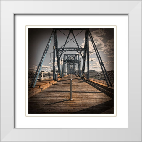 Walnut Walk Low Color Vignette White Modern Wood Framed Art Print with Double Matting by Lee, Rachel