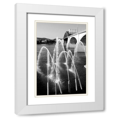 Water Cannons BW White Modern Wood Framed Art Print with Double Matting by Lee, Rachel