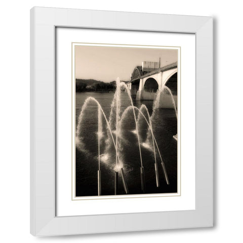 Water Cannons Sepia White Modern Wood Framed Art Print with Double Matting by Lee, Rachel