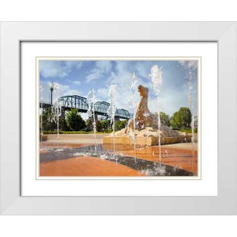 Water For Horses White Modern Wood Framed Art Print with Double Matting by Lee, Rachel