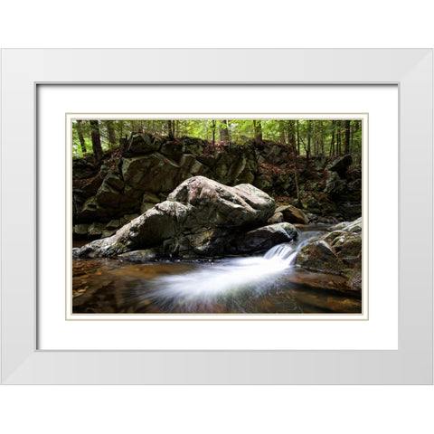 Waterfall 10 White Modern Wood Framed Art Print with Double Matting by Lee, Rachel