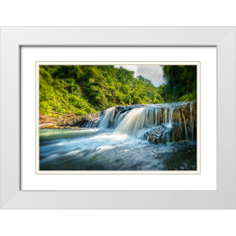 Waterfall 18 White Modern Wood Framed Art Print with Double Matting by Lee, Rachel