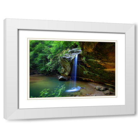 Waterfall 19 White Modern Wood Framed Art Print with Double Matting by Lee, Rachel
