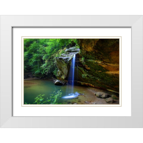 Waterfall 19 White Modern Wood Framed Art Print with Double Matting by Lee, Rachel