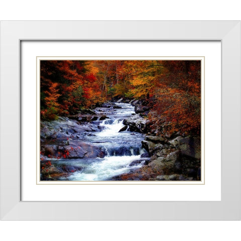 Waterfall 22 White Modern Wood Framed Art Print with Double Matting by Lee, Rachel