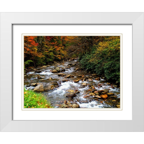 Waterfall 23 White Modern Wood Framed Art Print with Double Matting by Lee, Rachel