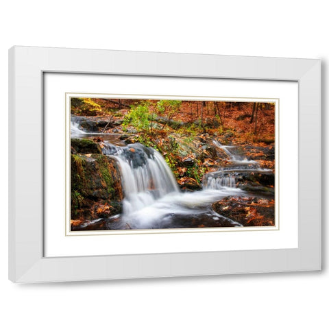 Waterfall 3 White Modern Wood Framed Art Print with Double Matting by Lee, Rachel