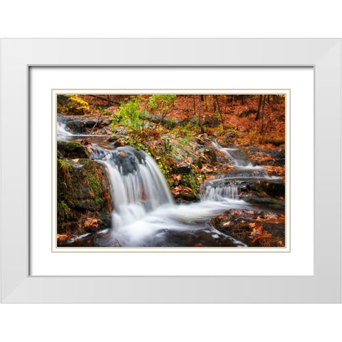 Waterfall 3 White Modern Wood Framed Art Print with Double Matting by Lee, Rachel