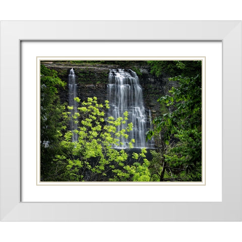 Waterfall 34 White Modern Wood Framed Art Print with Double Matting by Lee, Rachel
