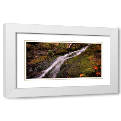 Waterfall 35 White Modern Wood Framed Art Print with Double Matting by Lee, Rachel