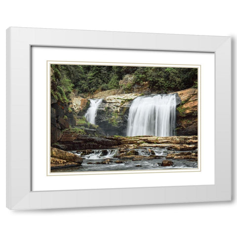 Waterfall 39 White Modern Wood Framed Art Print with Double Matting by Lee, Rachel
