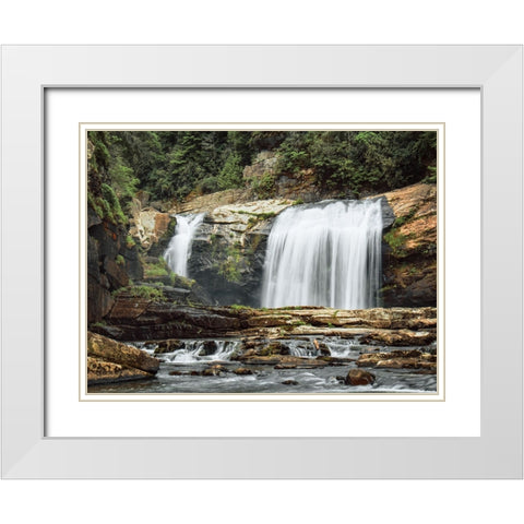 Waterfall 39 White Modern Wood Framed Art Print with Double Matting by Lee, Rachel
