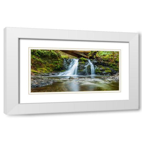 Waterfall 40 White Modern Wood Framed Art Print with Double Matting by Lee, Rachel