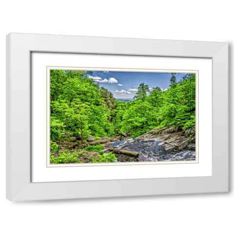 Waterfall 7 White Modern Wood Framed Art Print with Double Matting by Lee, Rachel