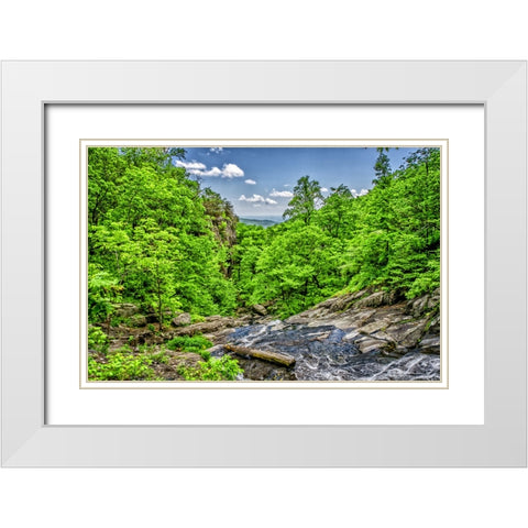 Waterfall 7 White Modern Wood Framed Art Print with Double Matting by Lee, Rachel