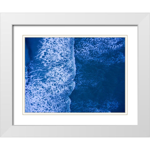 Blue Waves 2 White Modern Wood Framed Art Print with Double Matting by Malone, Will