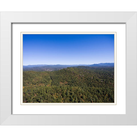 Smokey Mountains White Modern Wood Framed Art Print with Double Matting by Malone, Will