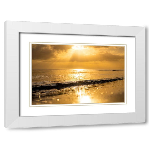 Golden White Modern Wood Framed Art Print with Double Matting by Malone, Will