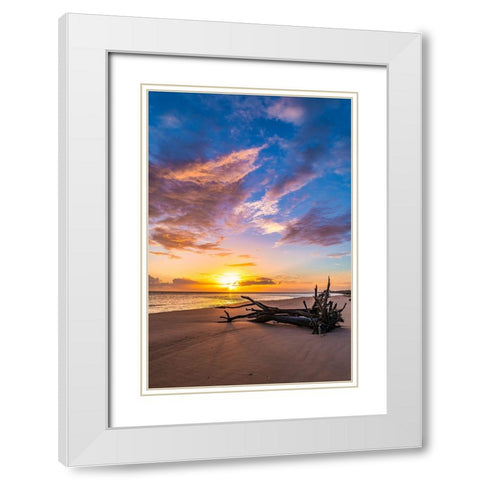 Rise White Modern Wood Framed Art Print with Double Matting by Malone, Will