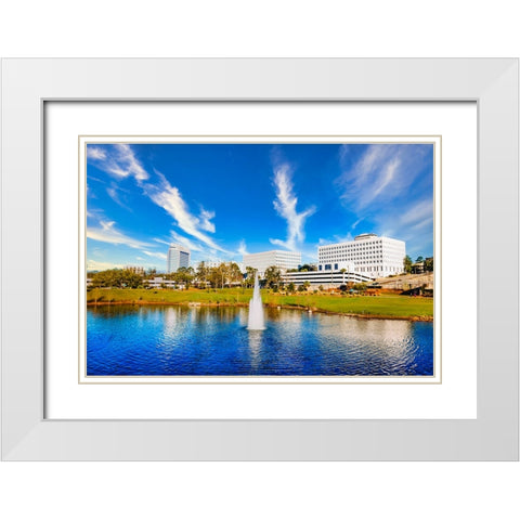 Cascades  White Modern Wood Framed Art Print with Double Matting by Malone, Will